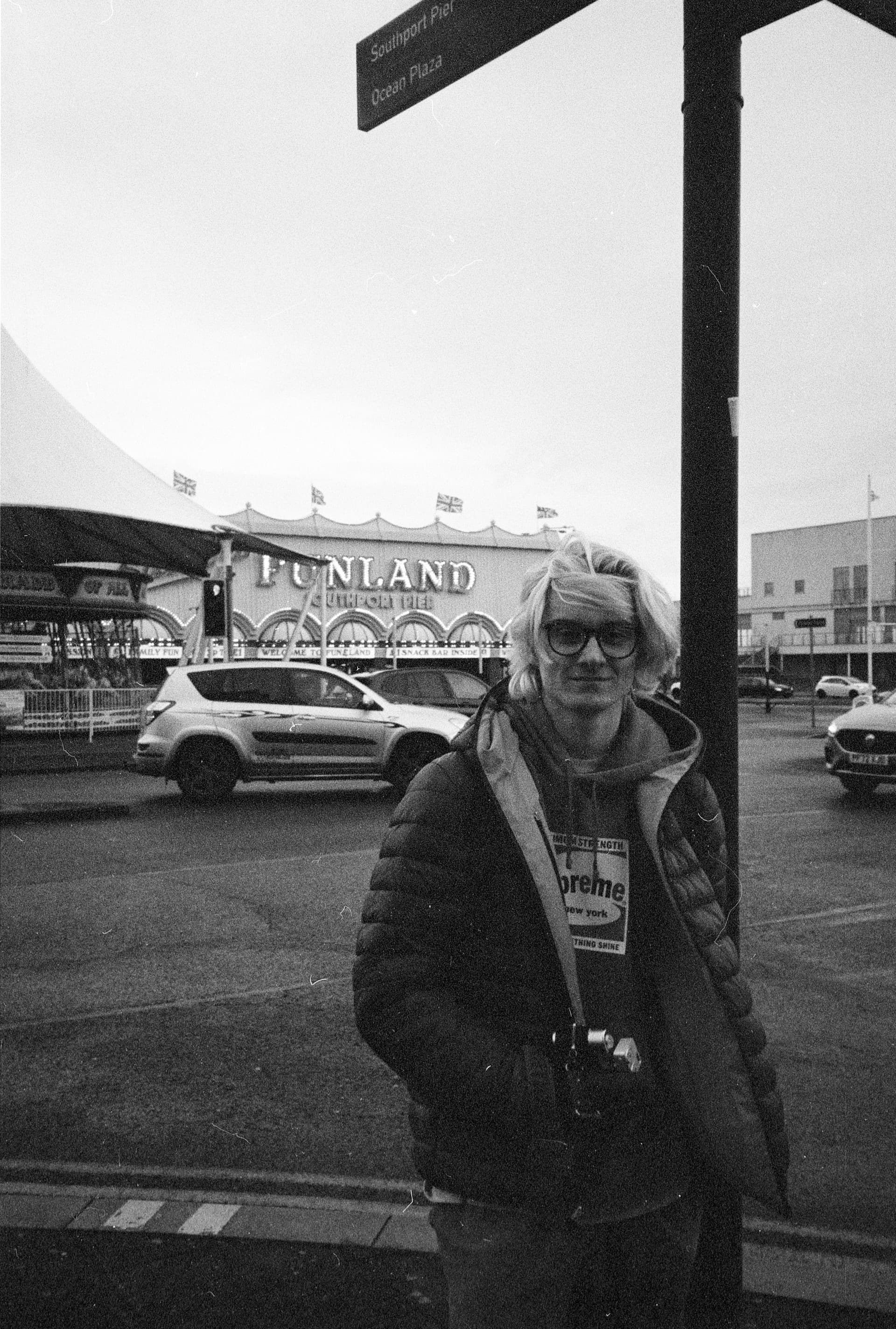 A black and white image of me